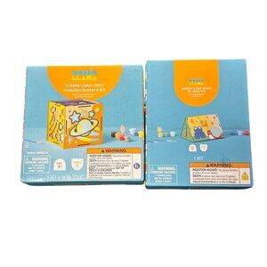Mondo Llama Paint-Your-Own Wooden Lantern Kits & Lit Tent Kit Crafts For Kids Ag